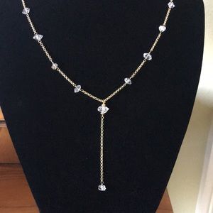 Necklace with rough cut quartz stones
